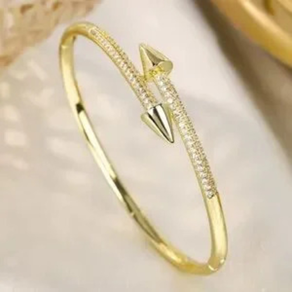 Gold Arrow Bangle Crystal Bracelet